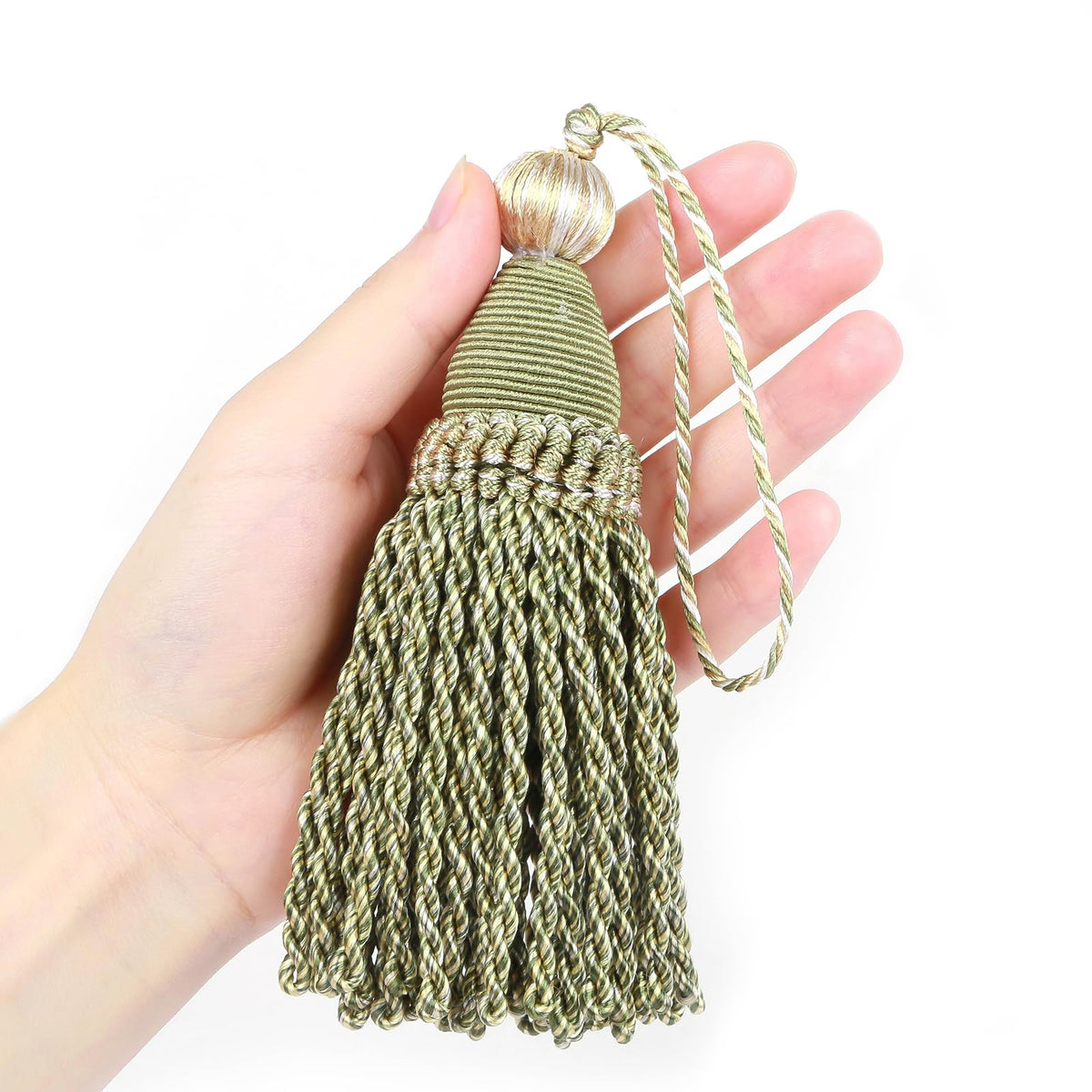 2 Pcs 6" Large Key Tassel with 4.3" Loop Hand Crafted Tassels