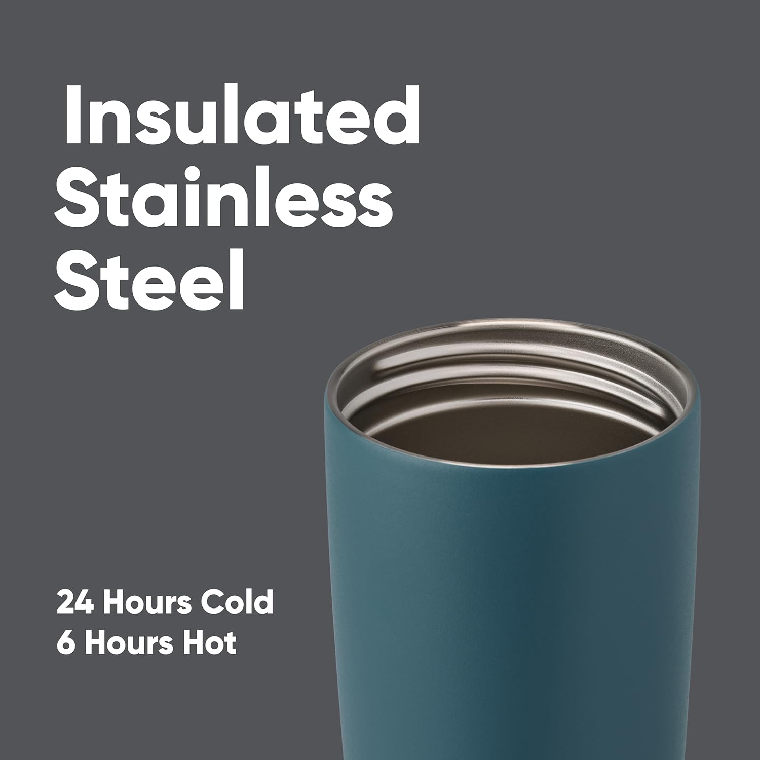 SmoothSip Slider Insulated Stainless Steel Coffee Tumbler, Reusable Iced Coffee Cup, Hot Coffee Travel Mug, BPA Free