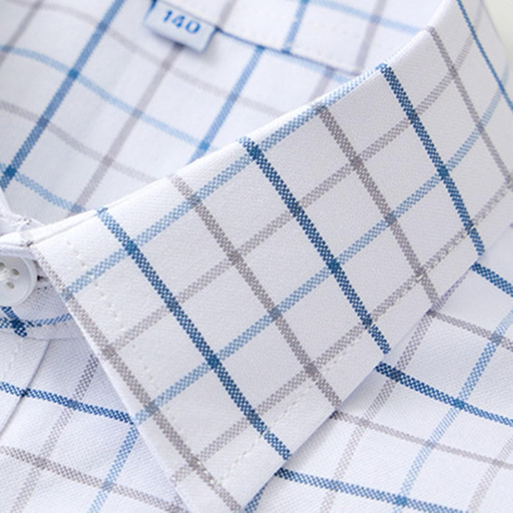 Kids Oxford Shirt Boys Girls Plaid Dress Shirts Checkered Button Down Shacket Teen School Uniform Formal Top Cozy