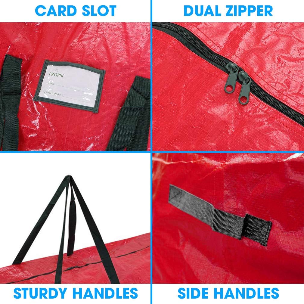 Christmas Tree Storage Bag | Fits Up to 7' Tall Disassembled Holiday Tree | 52” X 30” X 30” Artificial Tree Container