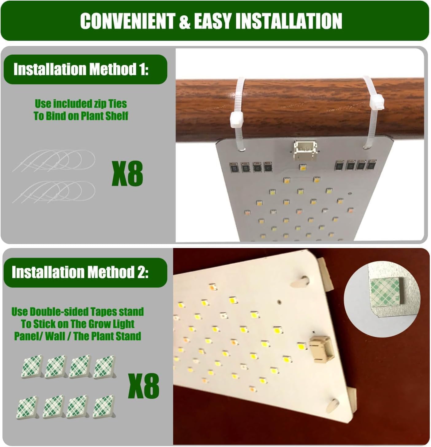 Grow Lights for Indoor Plants 40W Ultra-Thin Panel Plant Grow lamp 11.8 Inch Warm White Light & Red Blue Light Full