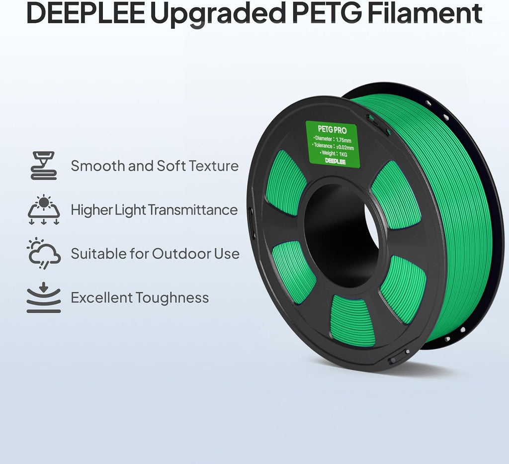 PETG PRO Filament 1.75mm Black 1KG | 1.75mm PETG 3D Printer Filaments Enhanced Toughness and Weather Resistance, Fit