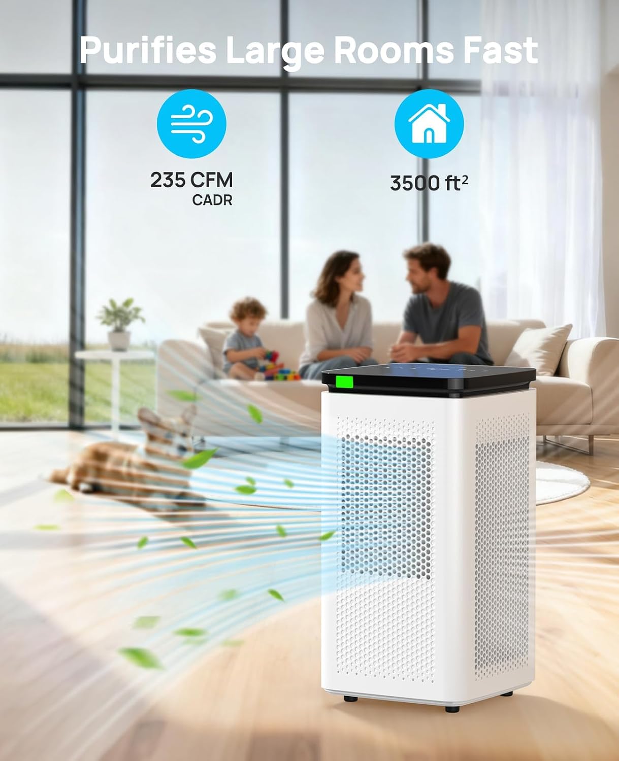 Hepa Air Purifiers for Home up to 3500 Ft², 235 CADR, 30dB Quiet Operation | H13 True HEPA with Carbon Filter, Air