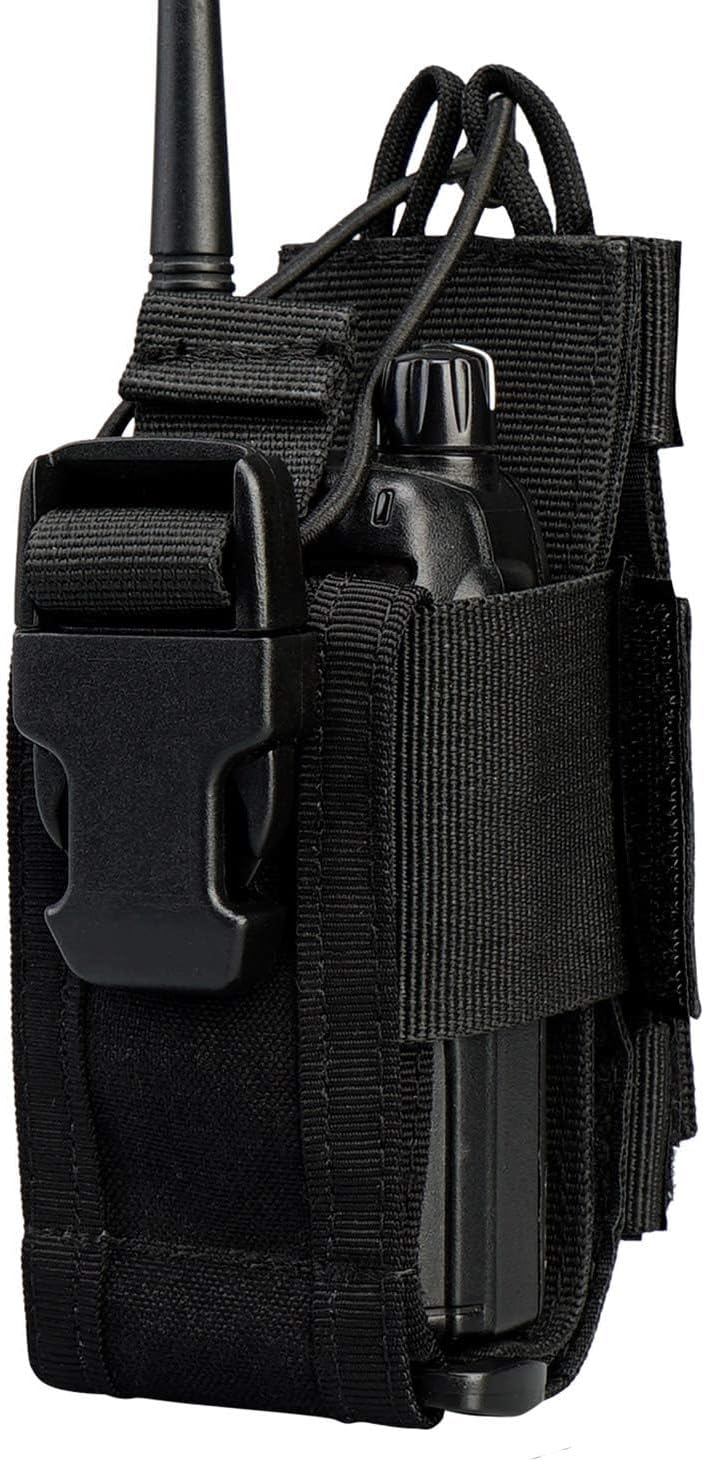 Radio Holster MOLLE Radio Pouch Universal Walkie Talkie Pouch | Horizontal & vertical carry for belt vest backpack