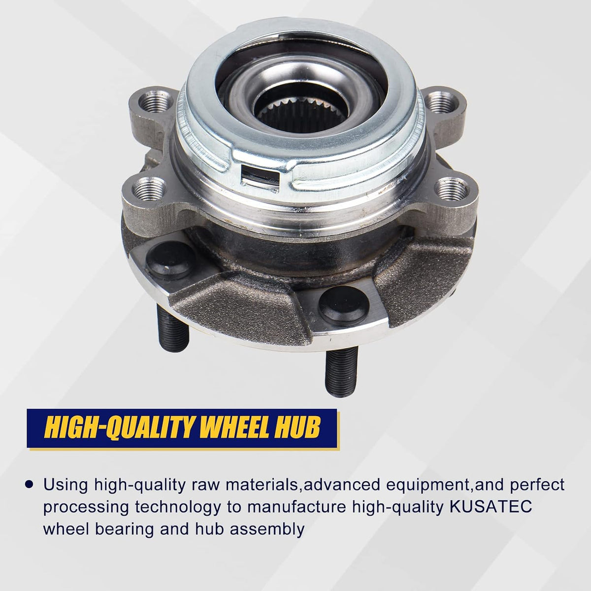 KUSATEC 513296 2 Pack Front Wheel Hub and Bearing Assembly