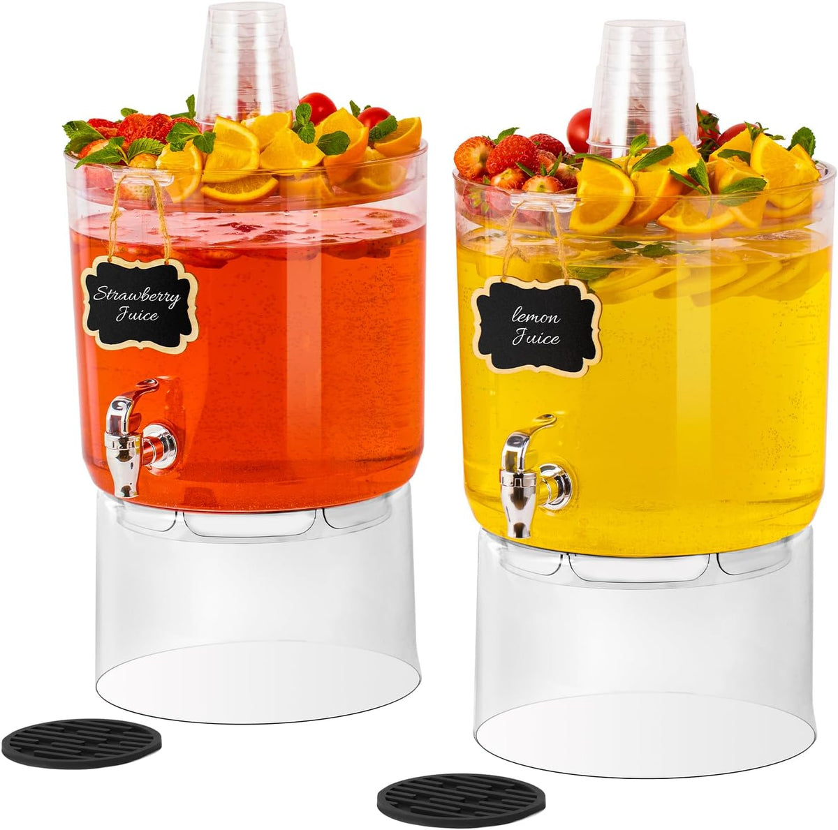 2 Gallon Drink Dispensers for Parties 2 PACK with Stand