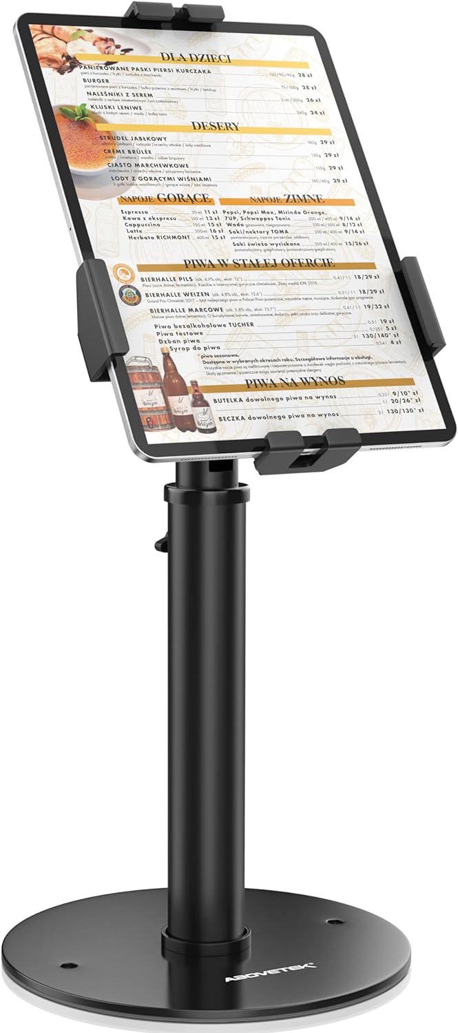 POS Tablet Kiosk Stand - Universal Tablet Locking Mount for 7.9"-11" Devices, 360° Swivel Anti-Theft Security Stand