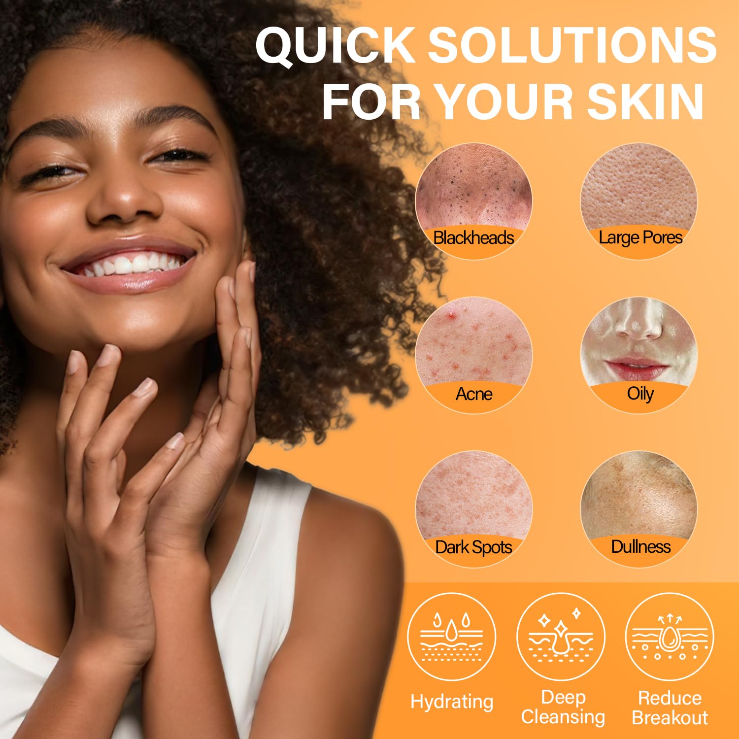 Facial Clay Mask Set - Vitamin C Turmeric Face Mask, Dead Sea Mud & Salicylic Acid (BHA) Mask for Pore Cleansing