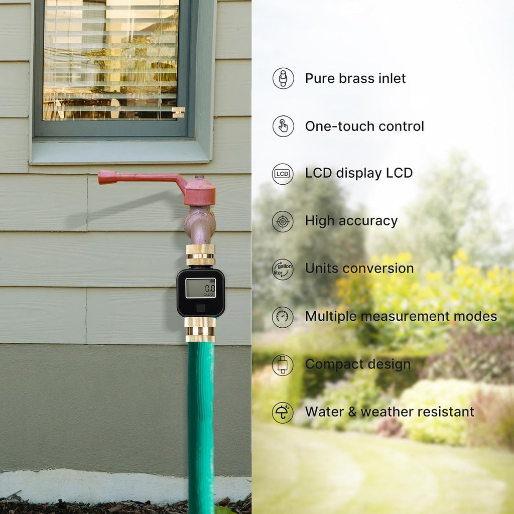 MOES Water Flow Meter, Measure Gallon/Liter Consumption and Flow Rate