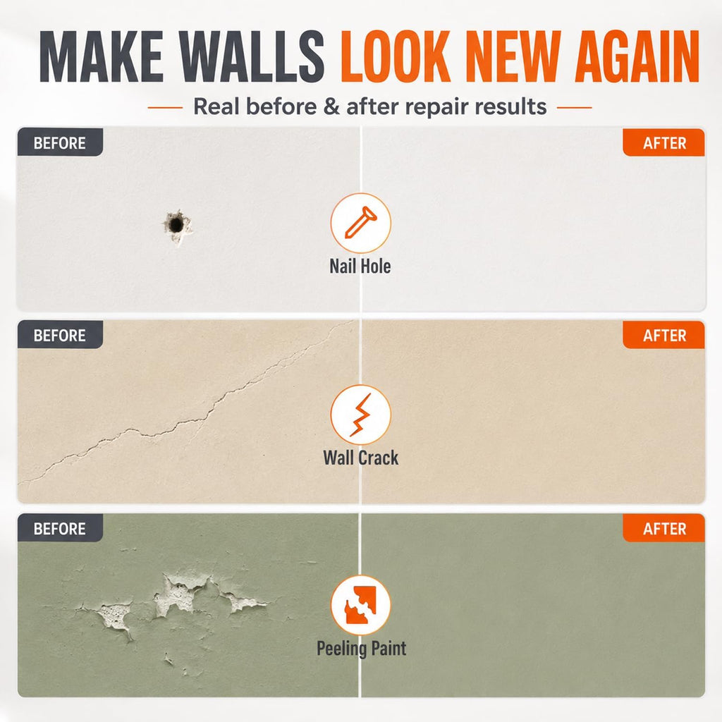 Spackle Wall Repair Kit(Color Match), Drywall Repair Filler for Wall Hole | Exterior Wall Putty for Filling Holes