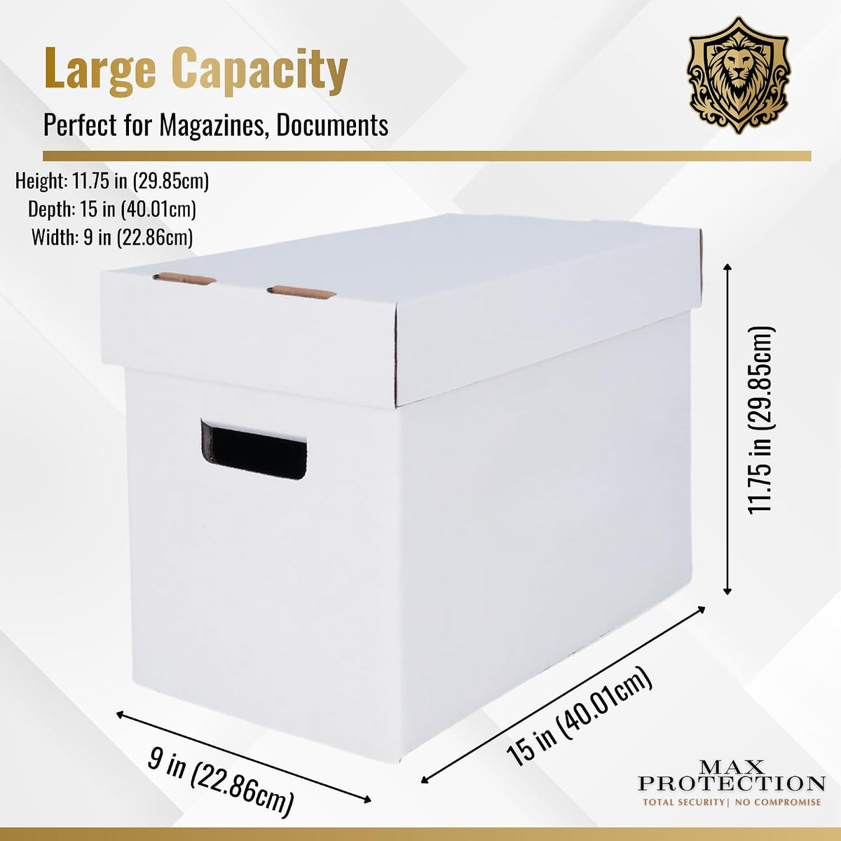 Magazine Storage Boxes with Lids - Heavy Duty, 2 Pack