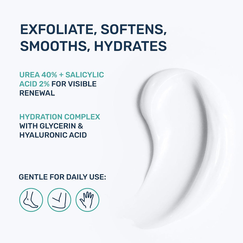 Urea Cream 40 Percent for Feet Maximum Strength - Urea Foot Cream and Callus Remover, Exfoliating Heels Cream with
