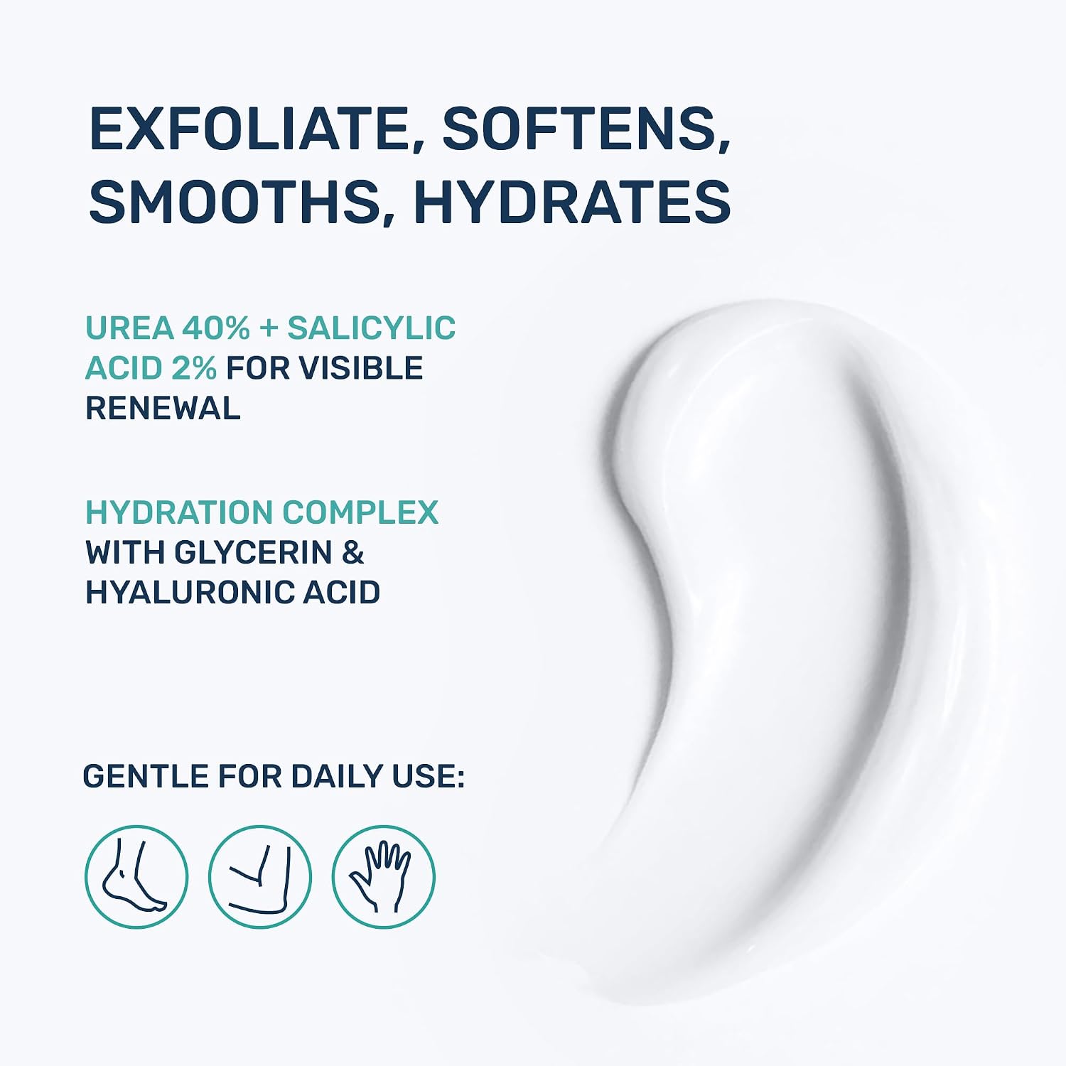 Urea Cream 40 Percent for Feet Maximum Strength - Urea Foot Cream and Callus Remover, Exfoliating Heels Cream with