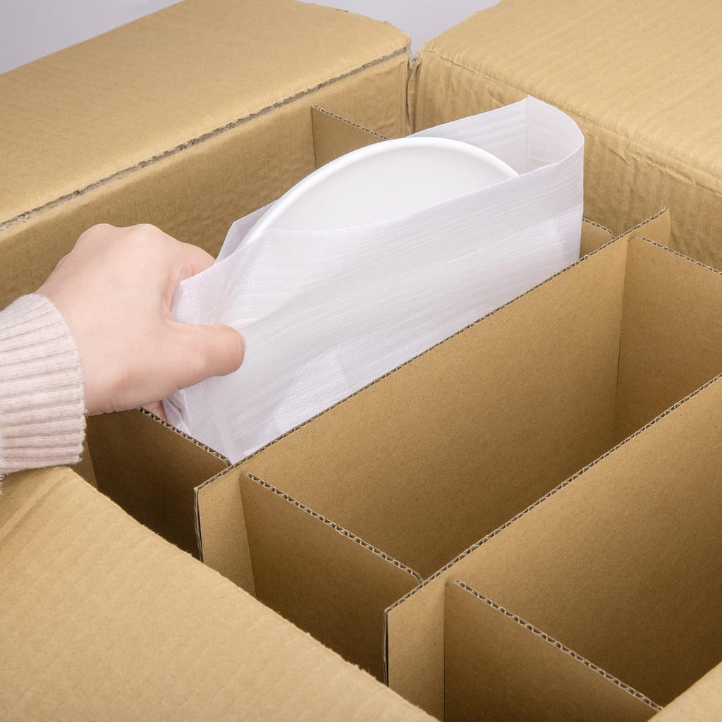 4 Sets Dish Packing Kit,Glass Dividers for Moving Boxes,Kitchen Dish Pack Kit with 30 pcs Foam Pouches Fits in