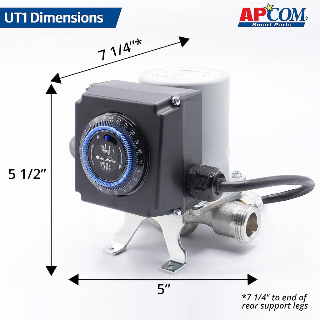 APCOM UT1 Hot Water Recirculation Pump | Under Sink | For Tank Heaters