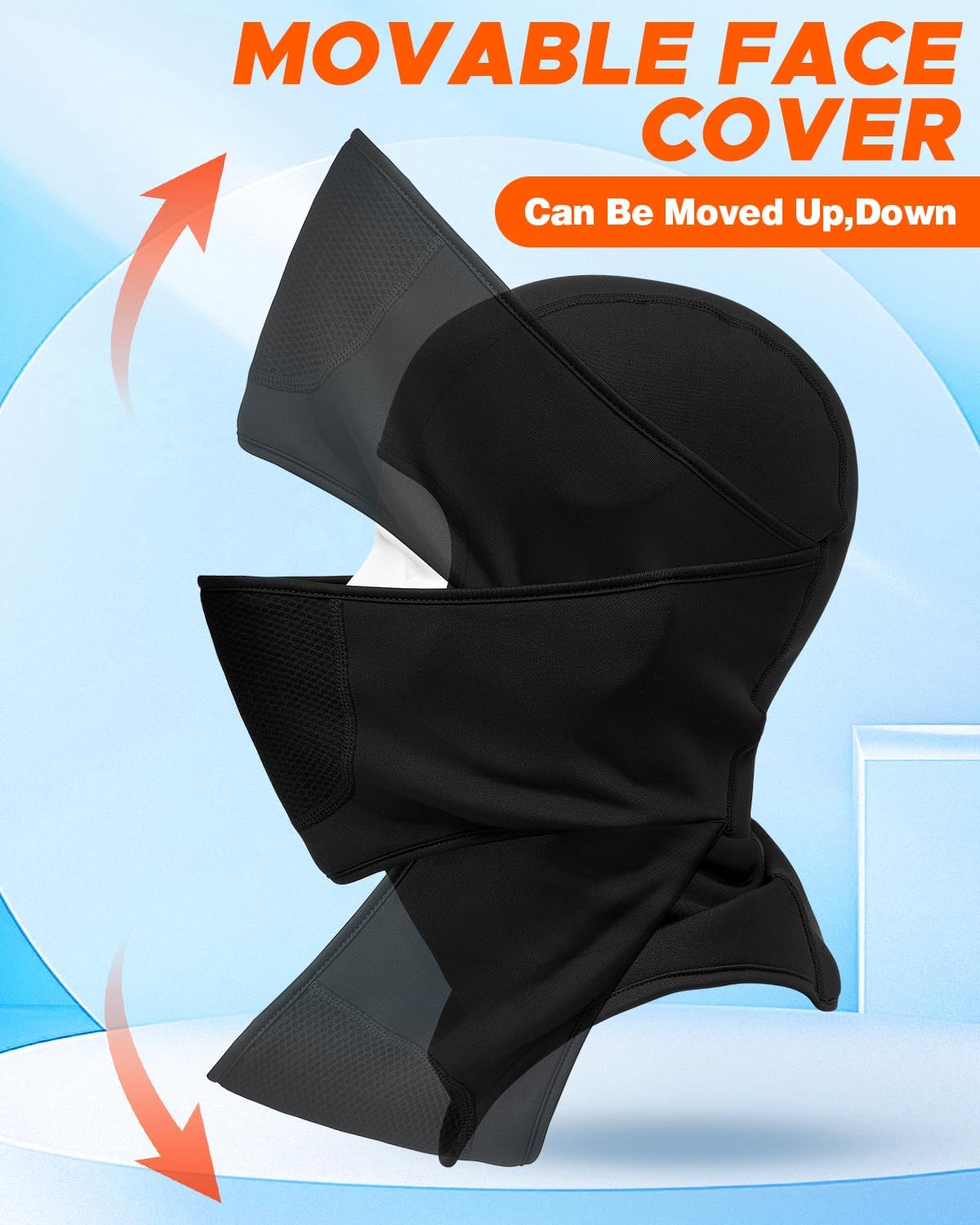 Balaclava Face Ski Mask with Movable Design for Men Women-Fleece Winter Face Covering for Cold Weather Skiing Outdoor