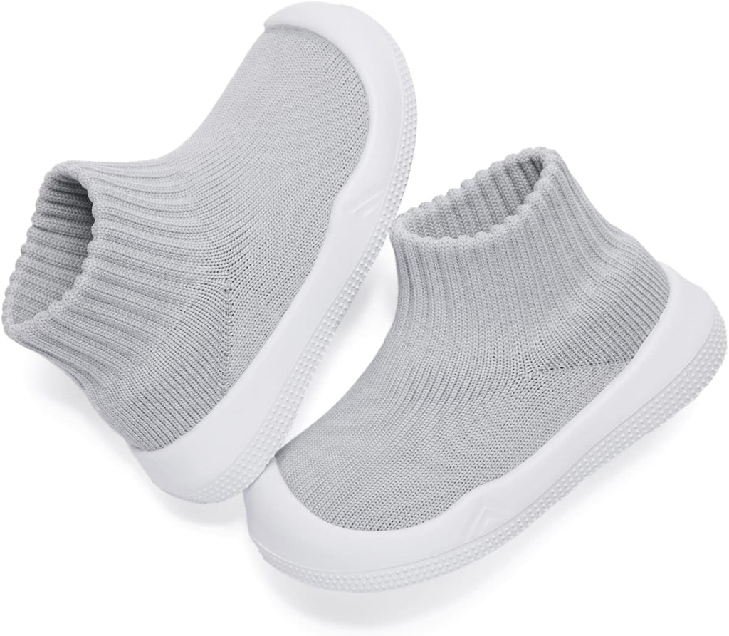Baby Boy Girl Non-Skid Indoor Infant Walking Shoes Breathable Warm Elastic Sock Shoes with Memory Sole Protect Toes