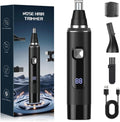 Nose Hair Trimmer for Men, 2-in-1 Rechargeable Ear and Nose Hair Trimmer with LED Display, IPX7 Waterproof Painless