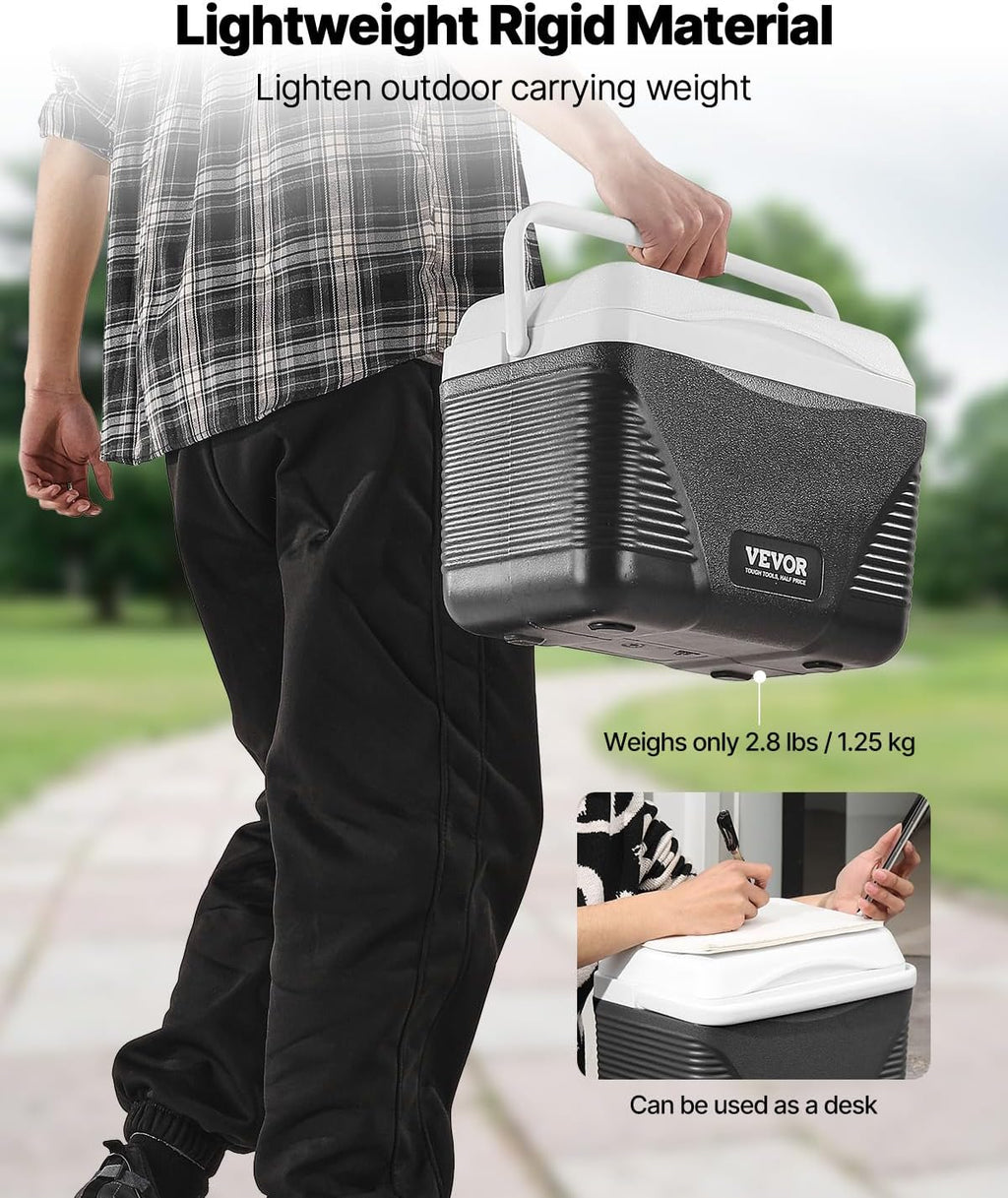 Portable Cooler, Lightweight Rigid Material Insulated Portable Cooler, Suitable for Family Picnics and Long Trips