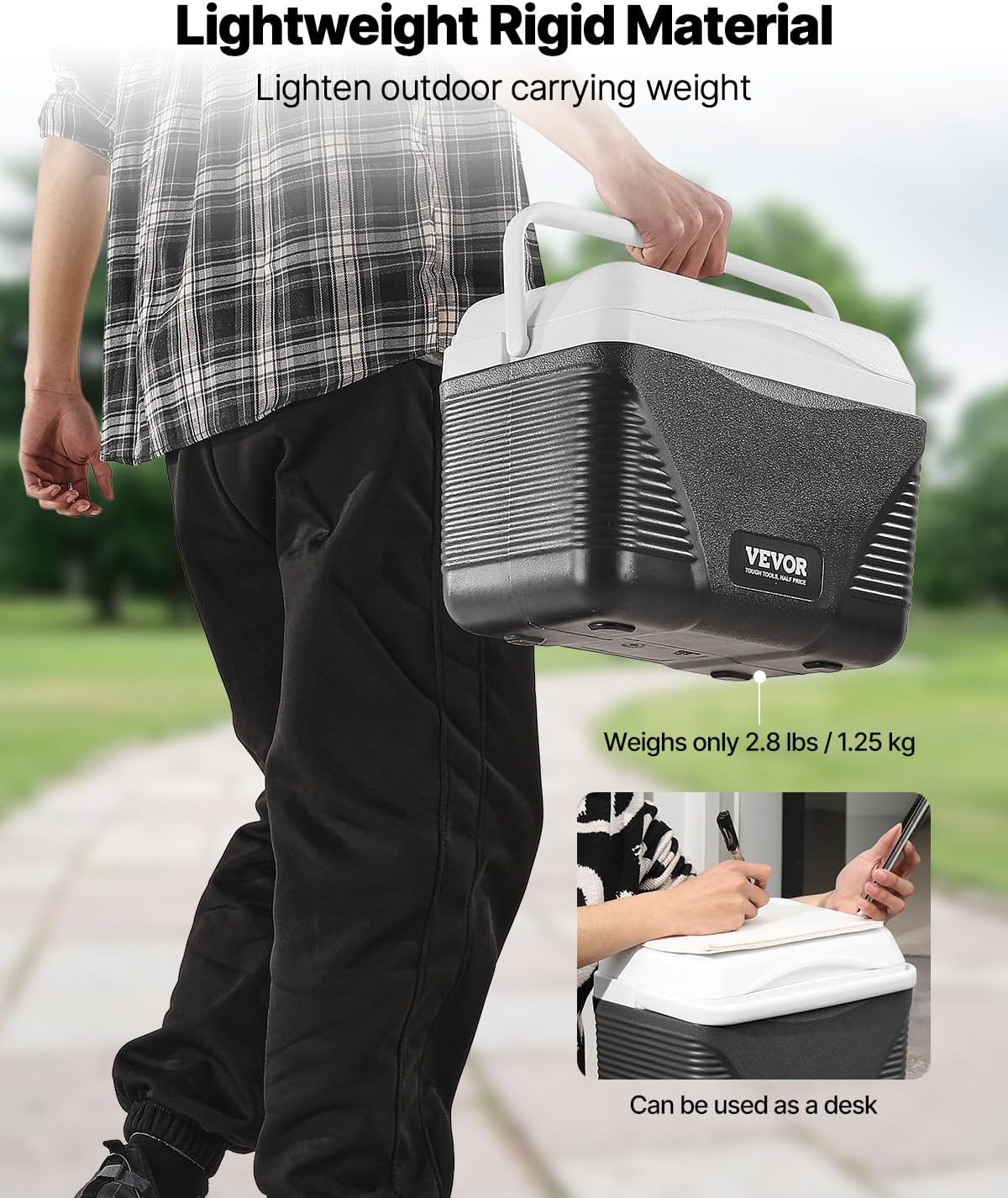 Portable Cooler, Lightweight Rigid Material Insulated Portable Cooler, Suitable for Family Picnics and Long Trips