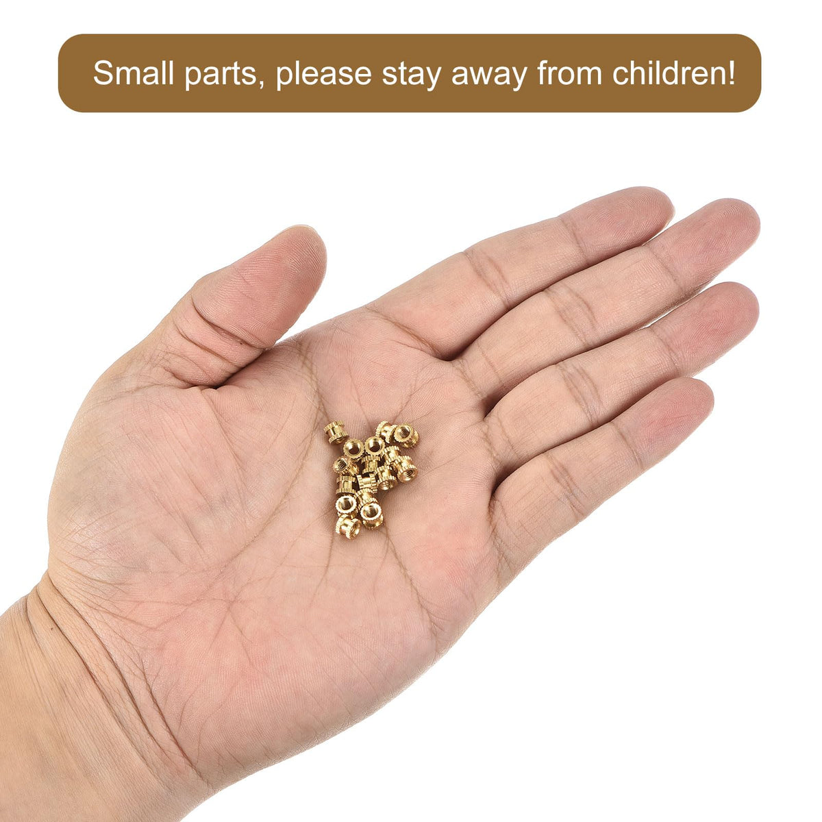 uxcell M3 x 4mm(L) x 5mm(OD) Female Thread Brass Knurled Threaded Insert Embedment Nuts, 180Pcs