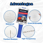 4 Pack Clear Stretch Wrap Film with 2 Plastic Handle 5''x1000Ft