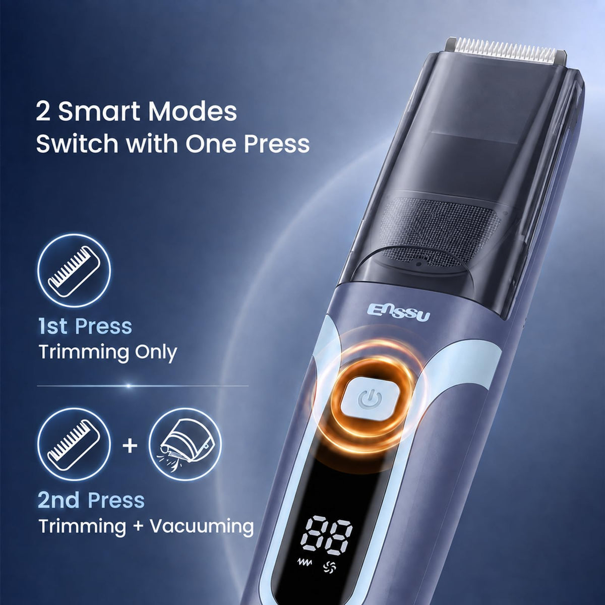 Vacuum Beard Trimmer for Men for Less Mess, Cordless Mustache Trimmer
