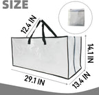 3 Pack Heavy Duty Moving Bags, Extra Large Clear Storage Bags with Zipper and Handles, Moving Boxes & Storage Bins