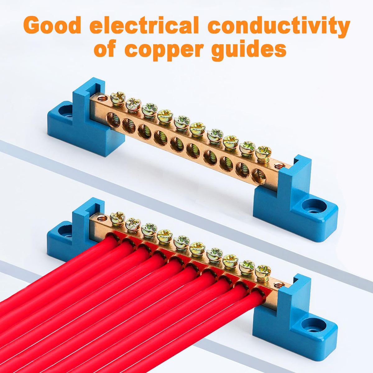 HUAREW 4PCS Grounding Bus Bar 10 Positions