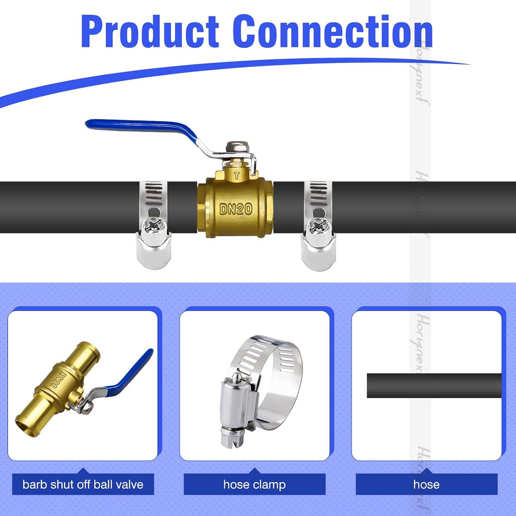 1 Inch Ball Valve, Brass Hose Barb Shut Off Valve, 1 Pack