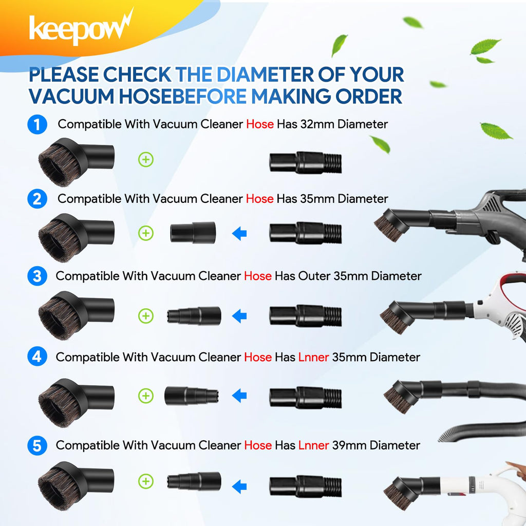 Vacuum Brush Attachment With Universal Connector Compatible with Shark
