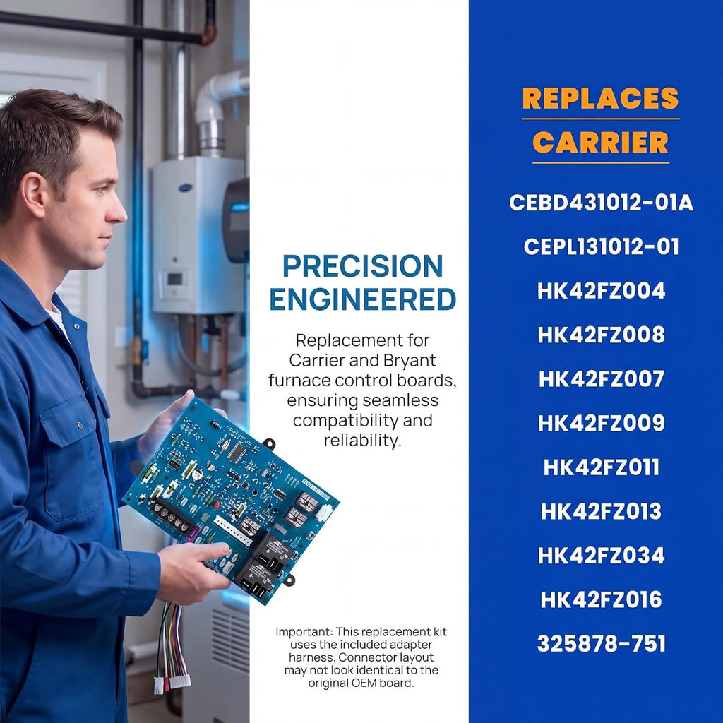 𝐔𝐩𝐠𝐫𝐚𝐝𝐞 ICM282B Furnace Control Board Module | Fits Carrier Furnace