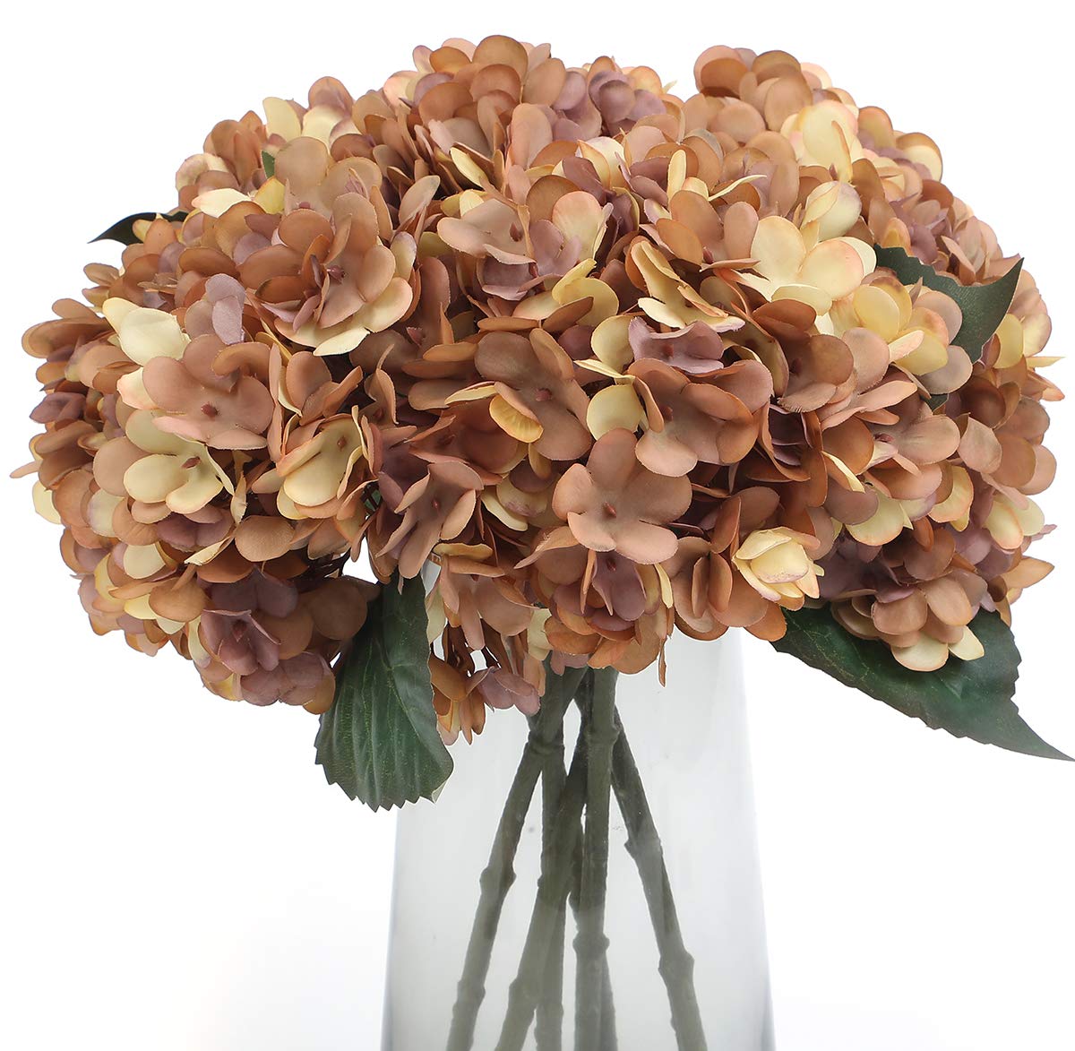 6Pcs Hydrangea Artificial Flowers Fall Flower,Autumn Yellow