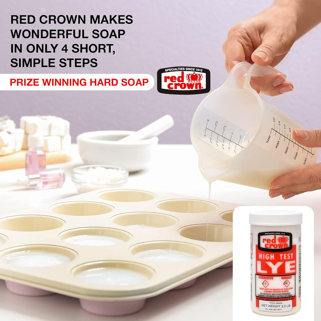 The Boyer Lye for Soap Making, Sodium Hydroxide Pure High Test Lye Food Grade, Caustic Soda, Drain Cleaner and Clog