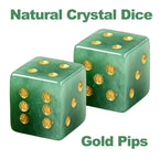 Natural Green Aventurine Mahjong Dice Set with MAHJ Bag
