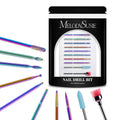10pcs Nail Drill Bits Diamond Cuticle Set Rainbow | 3/32''for Nail Drill Efile,Two-Way Rotation,Acrylic Nails Poly
