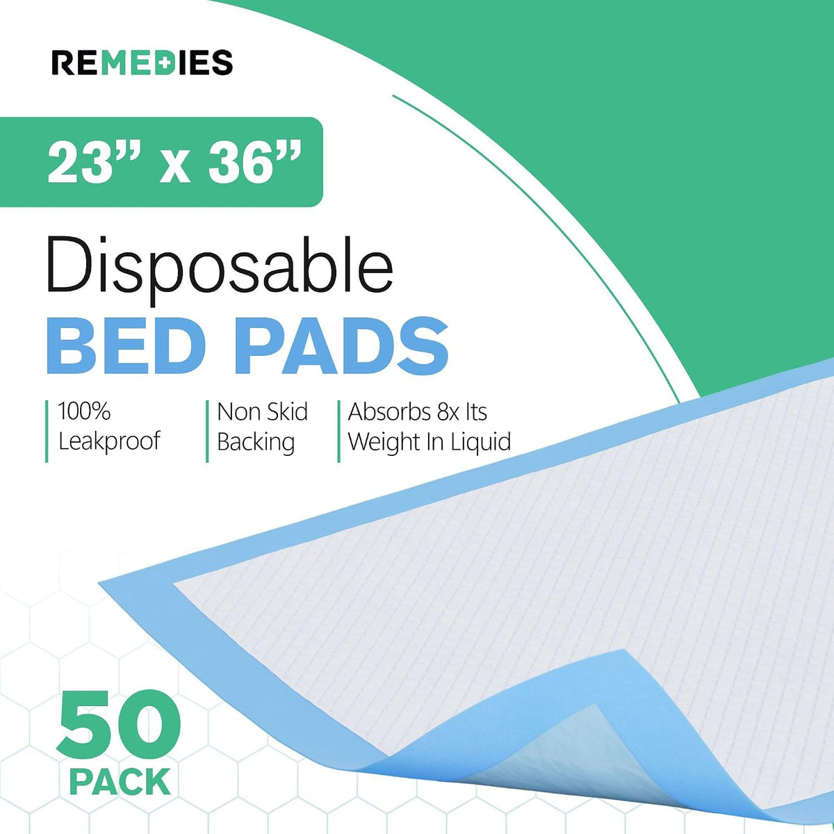 Disposable Bed Pads for Adults, 23" X 36" Incontinence Underpads