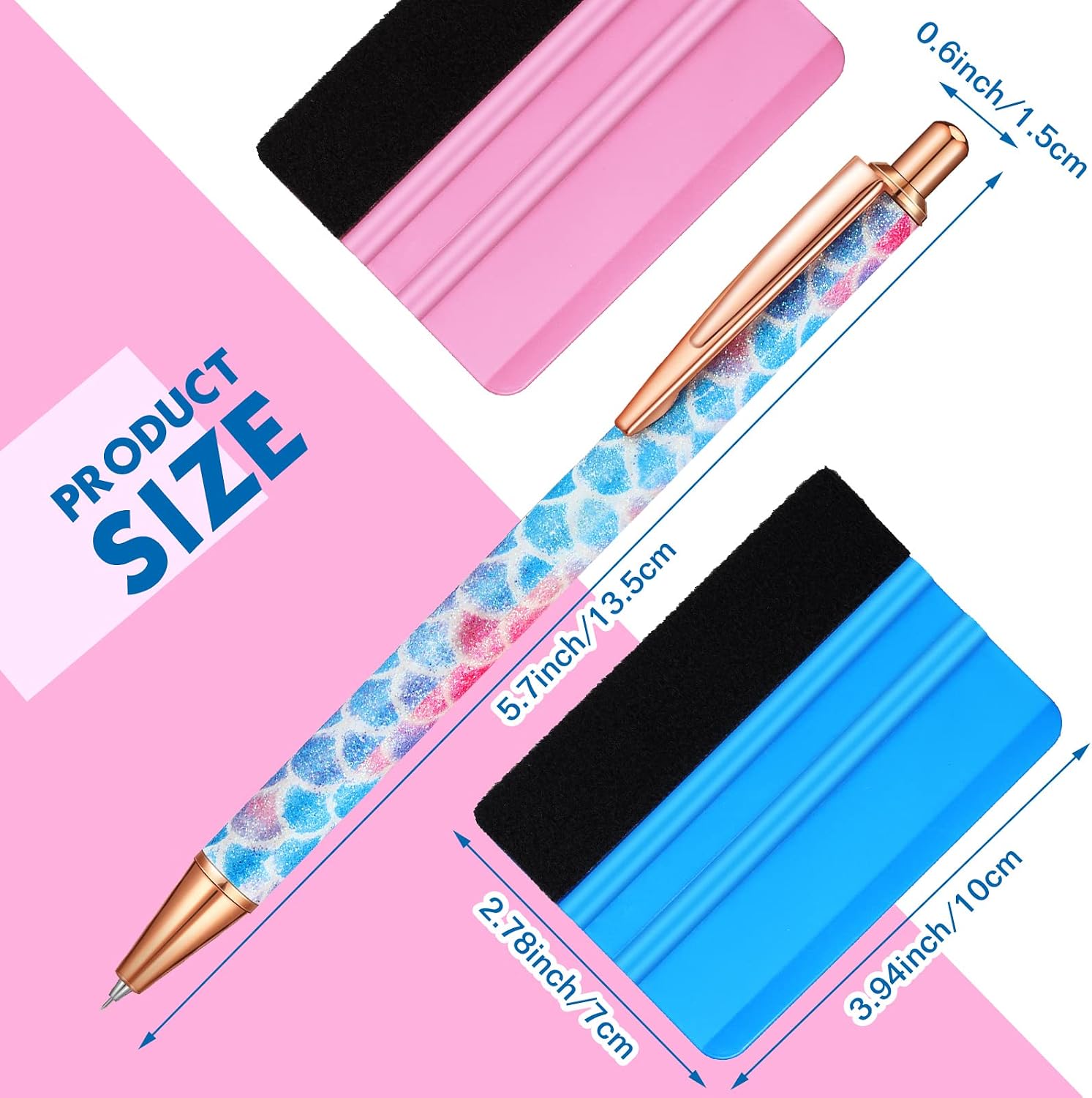 4 Pcs Weeding Tools for Vinyl, 2 Pcs Air Release Pen Glitter Craft Weeding Point Retractable Pin Pen with 2 Pcs Felt