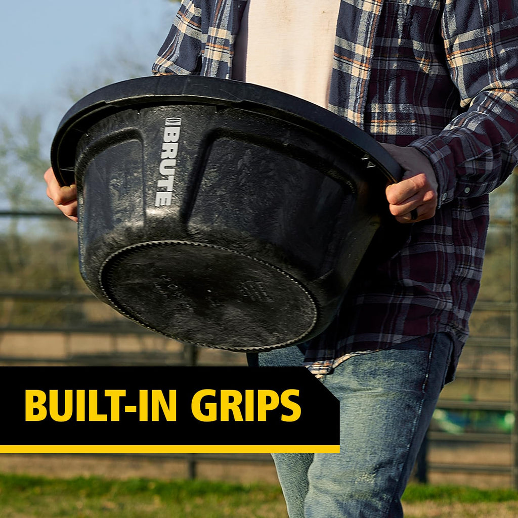 BRUTE 6-Gallon Feed Storage Container with Rodent-Proof EDGELOCK Lid, RigidCell Construction, Stackable & Nestable