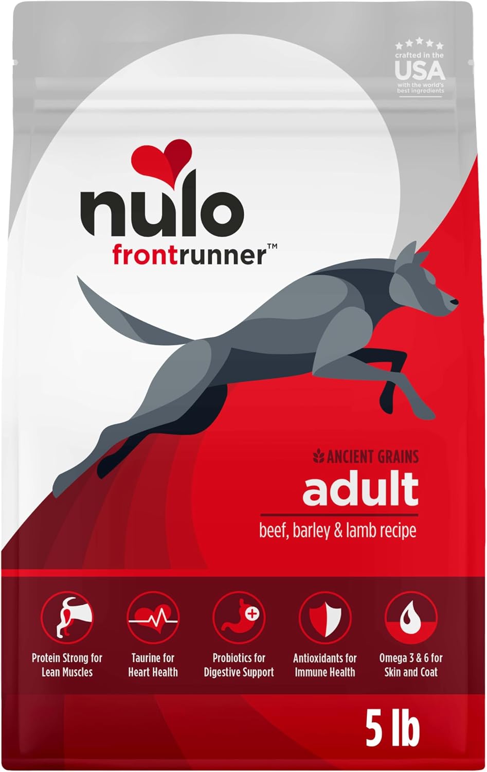 Frontrunner Dry Dog Food - Adult High-Protein Beef, Barley & Lamb Recipe, Natural Kibble with Ancient Grains