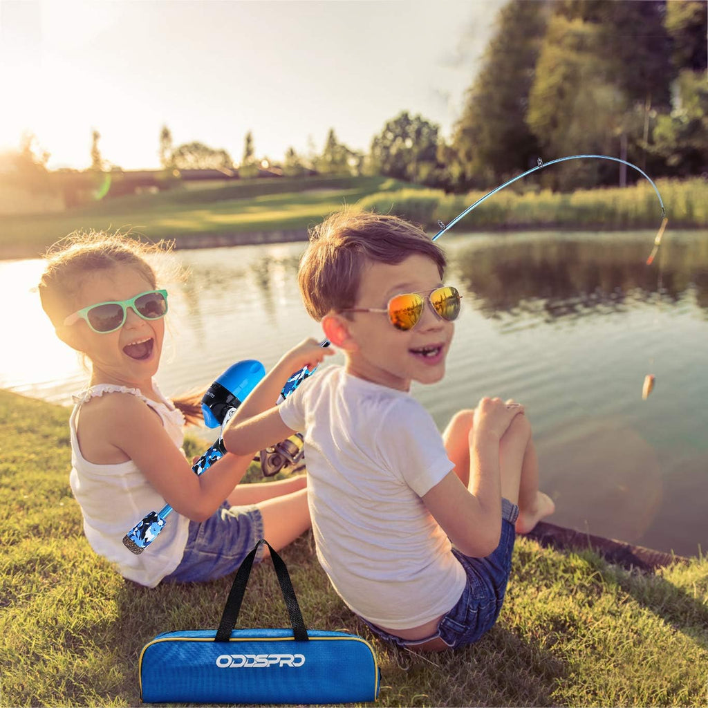 Kids Fishing Pole - Portable Telescopic Kids Fishing Rod and Reel Combo Kit - with Spincast Fishing Reel Tackle Box
