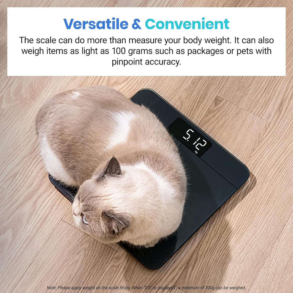 Digital Bathroom Scale for Body Weight, Most Accurate to 0.05lb | 400 lbs Capacity, Bright LED Display with Large