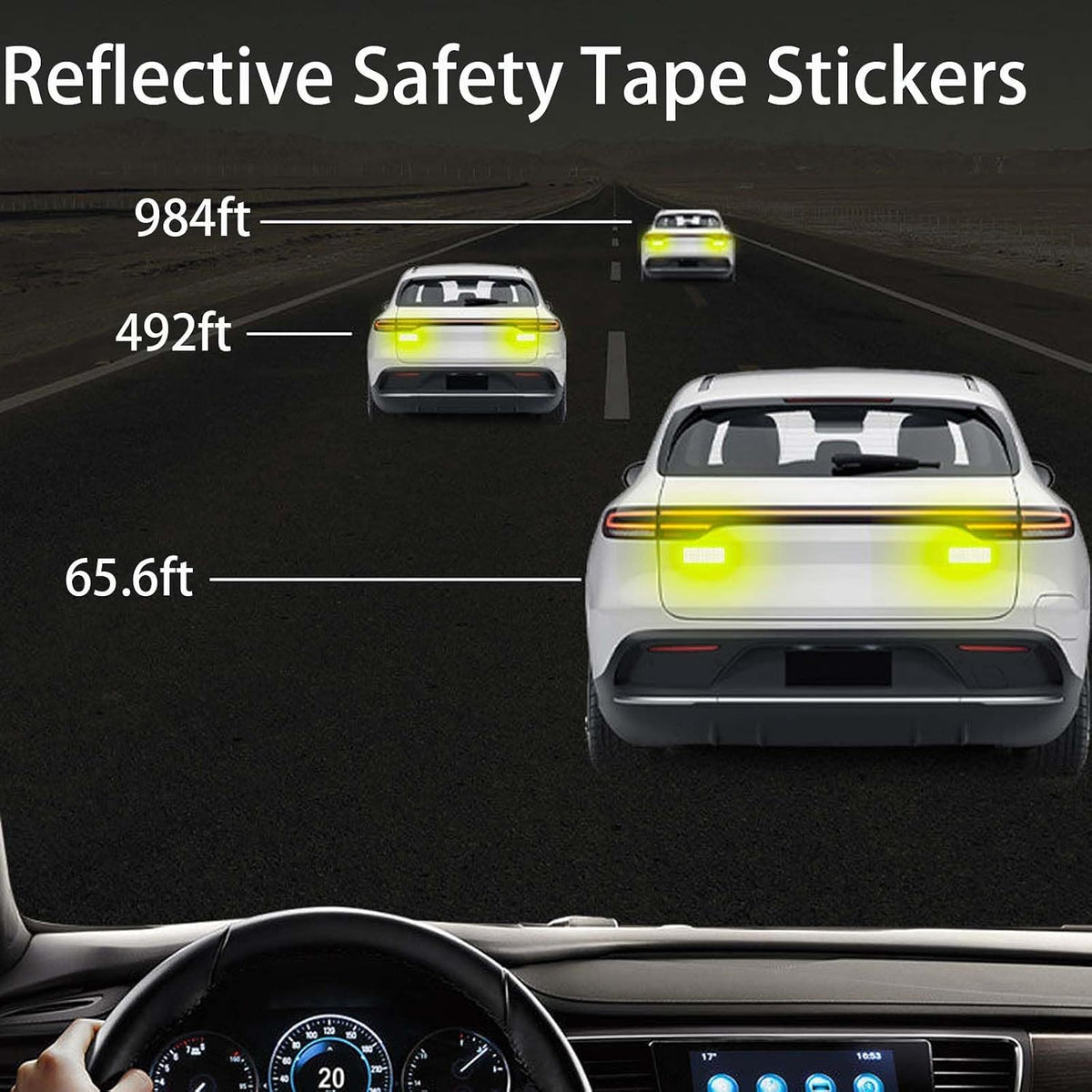 Blue Super Reflective Stickers, 30 Pcs Waterproof Safety Tape,3.15" x 1.18"