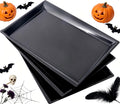 12 Pack Black Plastic Serving Trays and Platters (15 x 10 Inches)