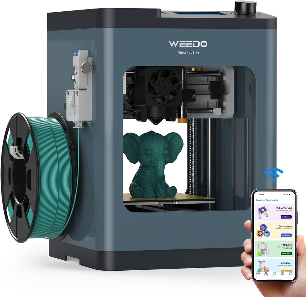 TINA2Plus 3D Printer, WEEDO 250mm/s High-Speed 3D Printers for Beginners and Kids, Fully Assembled and Auto Leveling