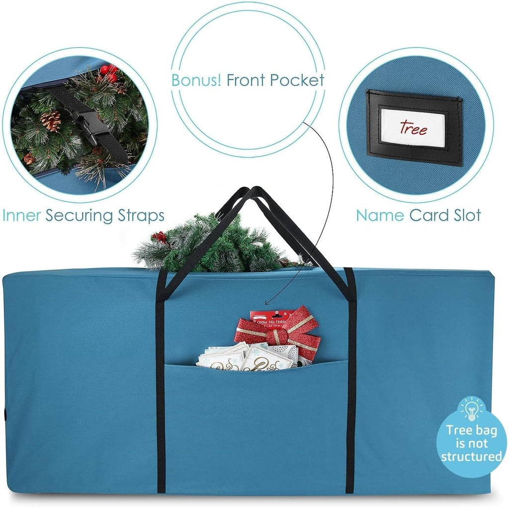 Christmas Tree Storage Bag 7.5 ft, Wrapping Paper Storage Organizer Container & Large Christmas Ornament Storage Box