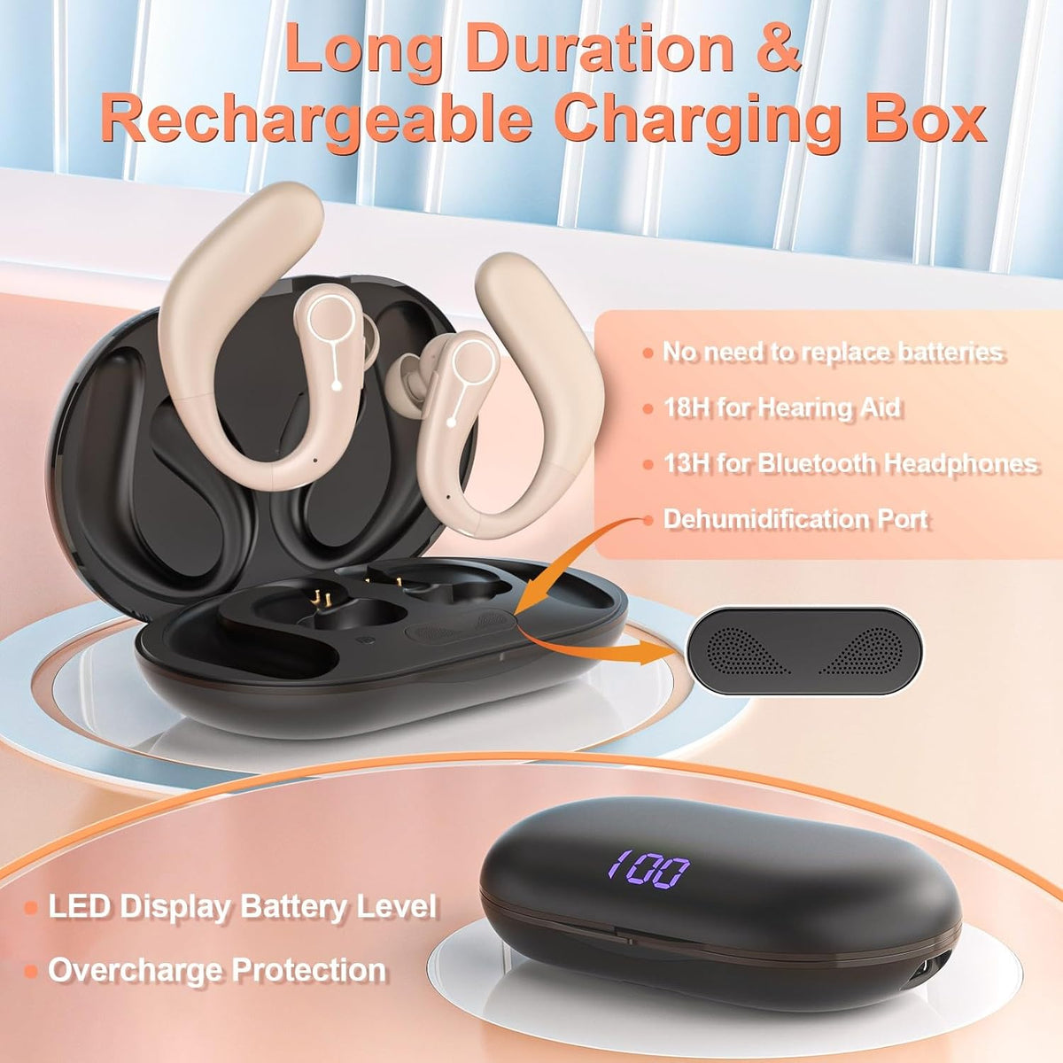 Hearing Aids for Seniors with Bluetooth, behind-the-ear OTC hearing aids