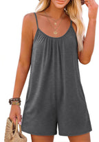 Women's Summer Rompers Beach Vacation Outfits Adjustable Jumpsuits