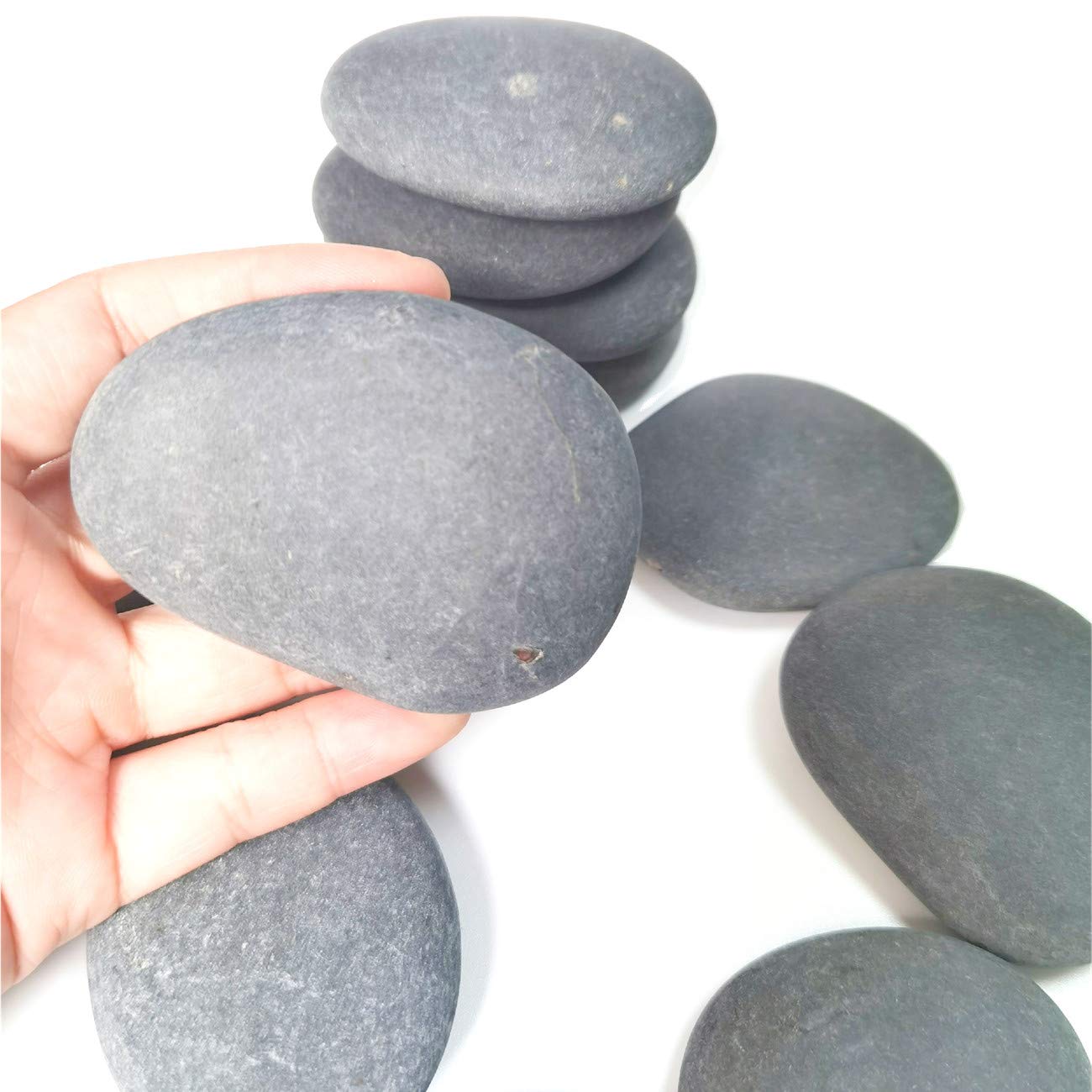 120 Pcs Painting Rocks, DIY Rocks Flat & Smooth Kindness Rocks for Arts, Crafts, Decoration, Medium/Small/Tiny Rocks