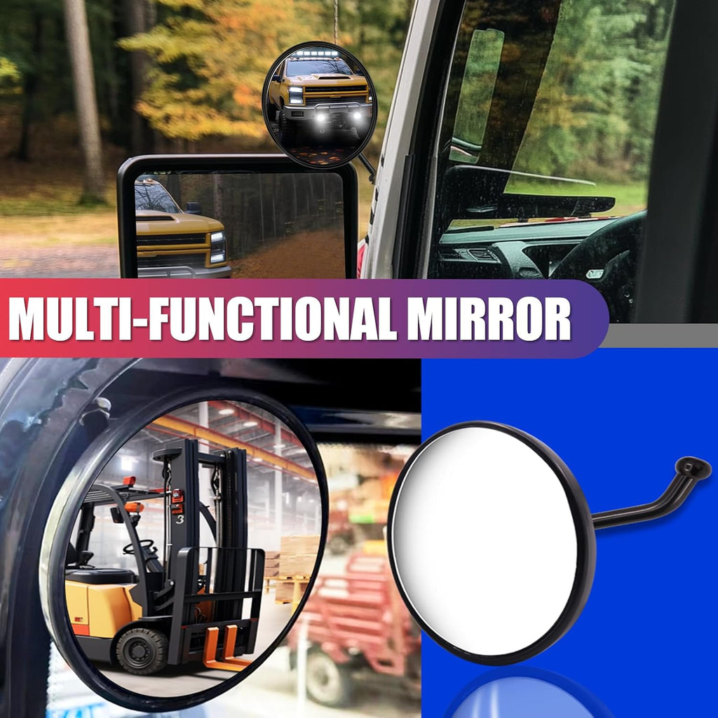 Convex Mirror for Truck with Bracket, Truck Blind Spot Mirrors Universal 360° Adjustable Round Spot Mirrors for